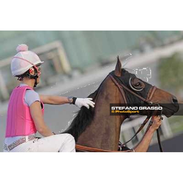 Morning track works - Chantal Sutherland and Game on Dude Dubai, Meydan racecourse - 30th march 2012 ph.Stefano Grasso