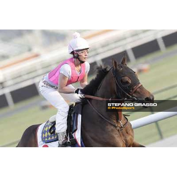 Morning track works - Chantal Sutherland and Game on Dude Dubai, Meydan racecourse - 30th march 2012 ph.Stefano Grasso