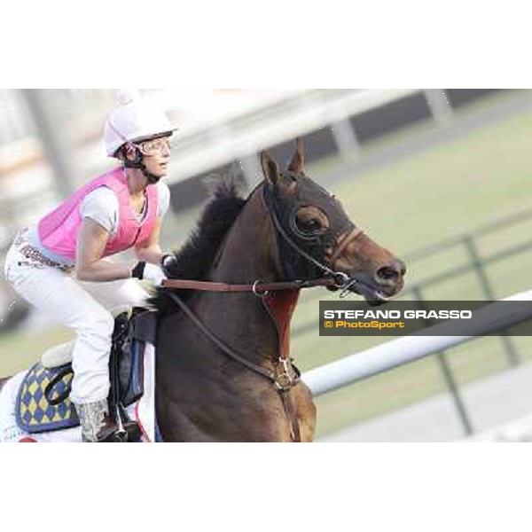 Morning track works - Chantal Sutherland and Game on Dude Dubai, Meydan racecourse - 30th march 2012 ph.Stefano Grasso