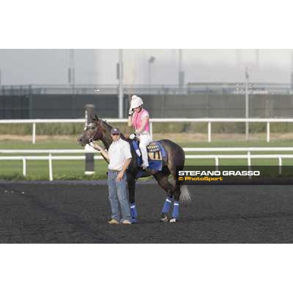 Morning track works - Chantal Sutherland on The Factor Dubai, Meydan racecourse - 30th march 2012 ph.Stefano Grasso