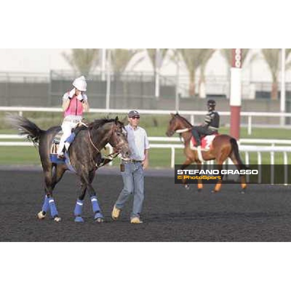 Morning track works - Chantal Sutherland on The Factor Dubai, Meydan racecourse - 30th march 2012 ph.Stefano Grasso