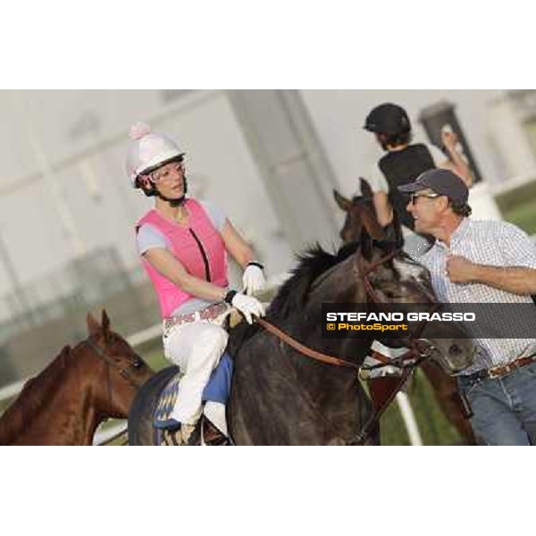 Morning track works - Chantal Sutherland on The Factor Dubai, Meydan racecourse - 30th march 2012 ph.Stefano Grasso