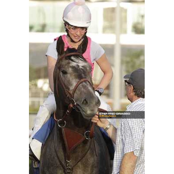 Morning track works - Chantal Sutherland on The Factor Dubai, Meydan racecourse - 30th march 2012 ph.Stefano Grasso