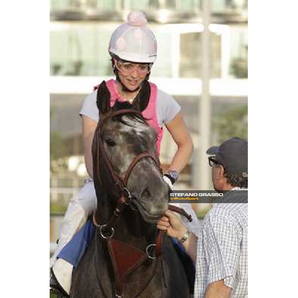 Morning track works - Chantal Sutherland on The Factor Dubai, Meydan racecourse - 30th march 2012 ph.Stefano Grasso