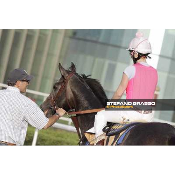 Morning track works - Chantal Sutherland on The Factor Dubai, Meydan racecourse - 30th march 2012 ph.Stefano Grasso