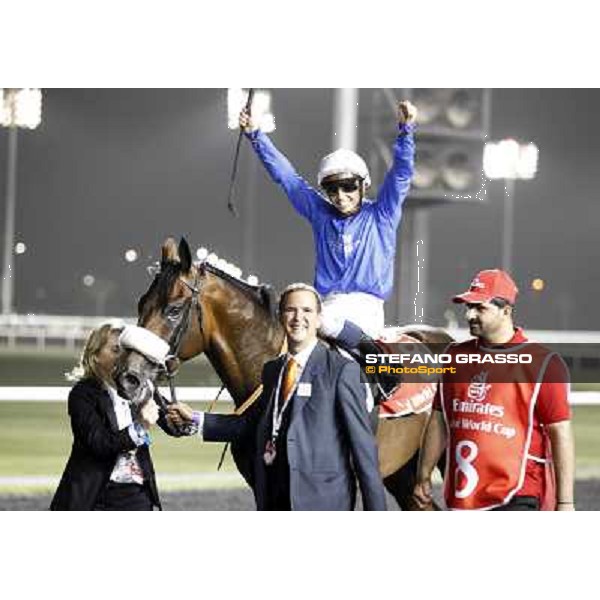 Mickael Barzalona on Monterosso triumphs in the Dubai World Cup Dubai - Meydan racecourse 31st march 2012 ph.Stefano Grasso