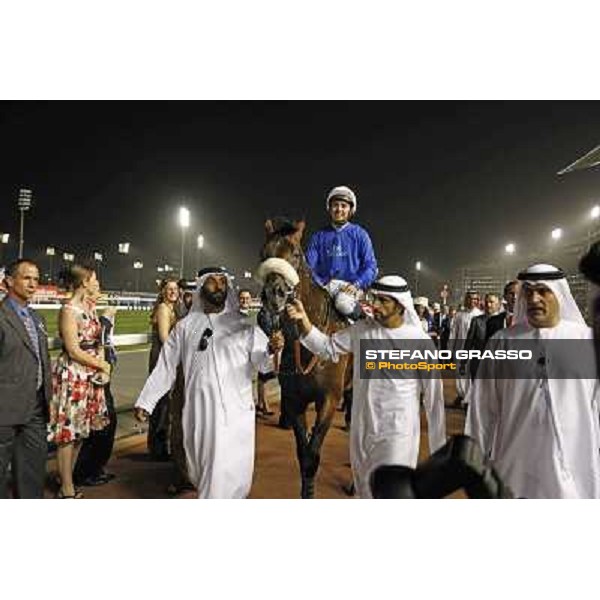 Mickael Barzalona on Monterosso triumphs in the Dubai World Cup Dubai - Meydan racecourse 31st march 2012 ph.Stefano Grasso