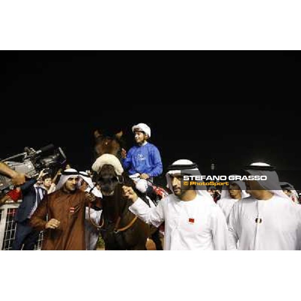 Mickael Barzalona on Monterosso triumphs in the Dubai World Cup Dubai - Meydan racecourse 31st march 2012 ph.Stefano Grasso