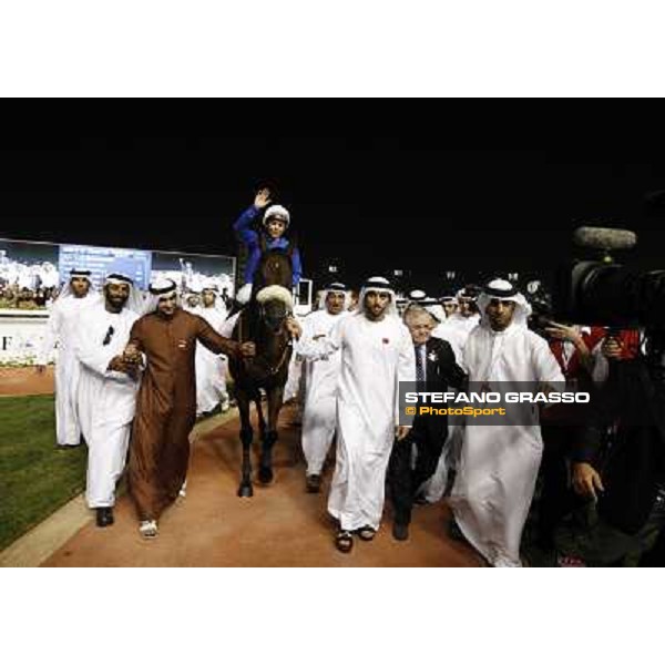 Mickael Barzalona on Monterosso triumphs in the Dubai World Cup Dubai - Meydan racecourse 31st march 2012 ph.Stefano Grasso