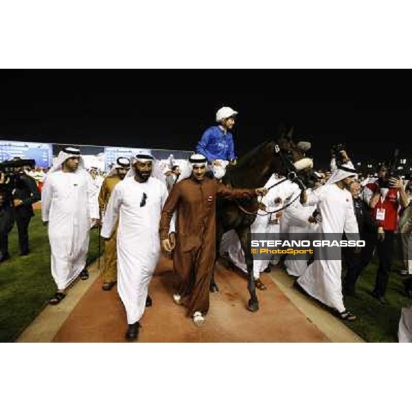 Mickael Barzalona on Monterosso triumphs in the Dubai World Cup Dubai - Meydan racecourse 31st march 2012 ph.Stefano Grasso