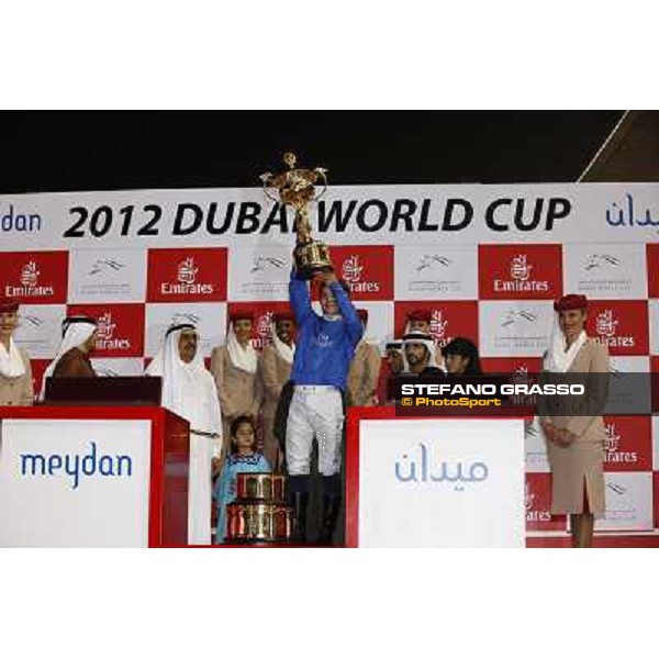 Prize giving ceremony of the Dubai World Cup - H.H.Sheikh Mohammed bin Rashid Al Maktoum and Mickael Barzalona Dubai - Meydan racecourse 31st march 2012 ph.Stefano Grasso