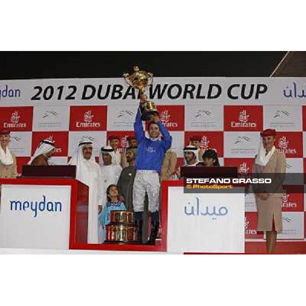 Prize giving ceremony of the Dubai World Cup - H.H.Sheikh Mohammed bin Rashid Al Maktoum and Mickael Barzalona Dubai - Meydan racecourse 31st march 2012 ph.Stefano Grasso