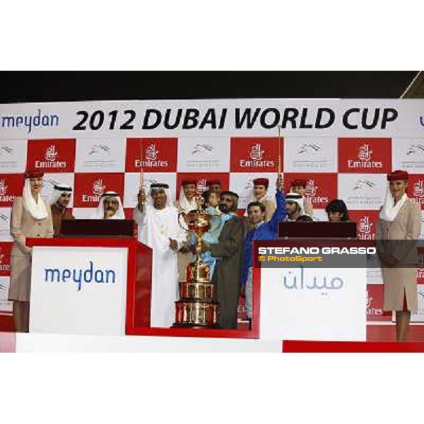 Prize giving ceremony of the Dubai World Cup - H.H.Sheikh Mohammed bin Rashid Al Maktoum and Mickael Barzalona Dubai - Meydan racecourse 31st march 2012 ph.Stefano Grasso