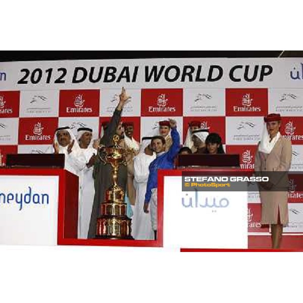 Prize giving ceremony of the Dubai World Cup - H.H.Sheikh Mohammed bin Rashid Al Maktoum and Mickael Barzalona Dubai - Meydan racecourse 31st march 2012 ph.Stefano Grasso