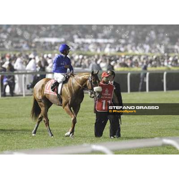 Ahmad Ajtebi on Capponi before the start of the Dubai World Cup Dubai - Meydan racecourse 31st march 2012 ph.Stefano Grasso