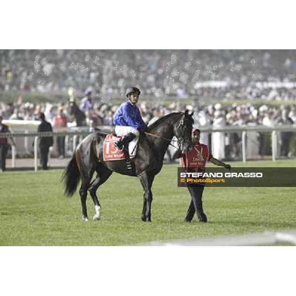 Silvestre De Sousa on Mendip before the start of the Dubai World Cup Dubai - Meydan racecourse 31st march 2012 ph.Stefano Grasso