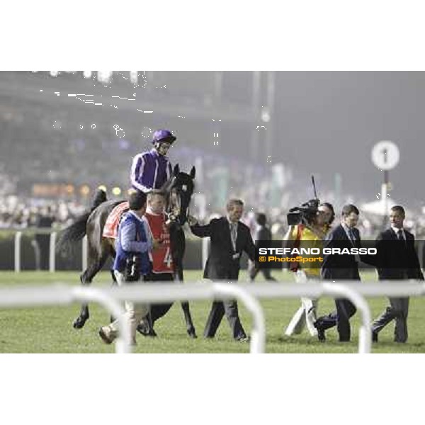 Joseph O\'Brien on So You Think before the start of the Dubai World Cup Dubai - Meydan racecourse 31st march 2012 ph.Stefano Grasso