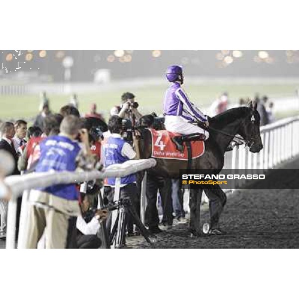 Joseph O\'Brien on So You Think before the start of the Dubai World Cup Dubai - Meydan racecourse 31st march 2012 ph.Stefano Grasso