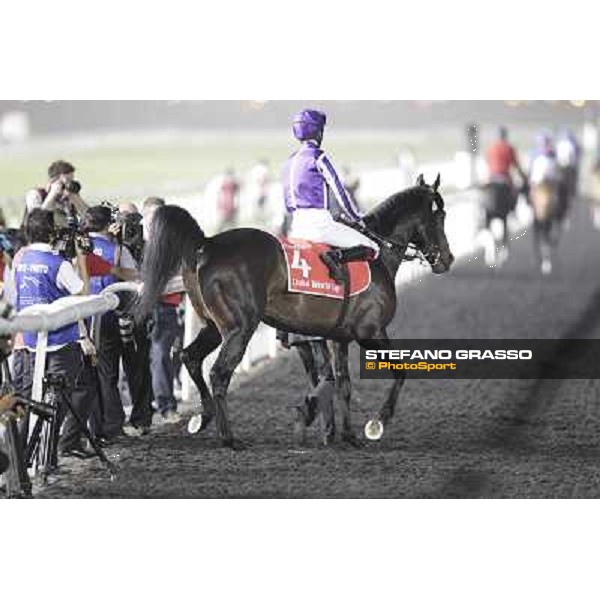 Joseph O\'Brien on So You Think before the start of the Dubai World Cup Dubai - Meydan racecourse 31st march 2012 ph.Stefano Grasso