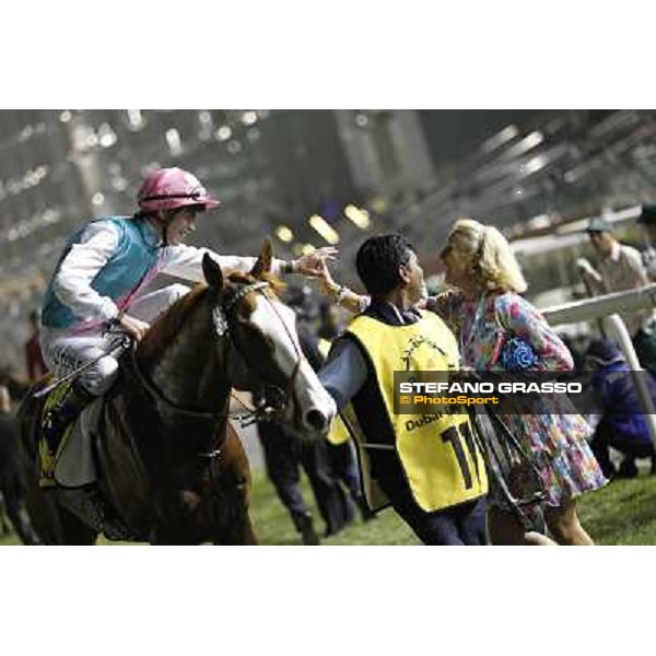 James Doyle on Cityscape returns home after winning the Dubai Duty Free Dubai World Cup Dubai - Meydan racecourse 31st march 2012 ph.Stefano Grasso