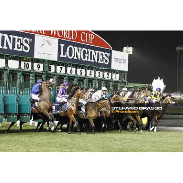 Dubai World Cup - start of Dubai Sheema Classic won by Cirrus des Aigles - Ryan Moore on Jakkalberry is third Dubai - Meydan racecourse 31st march 2012 ph.Stefano Grasso