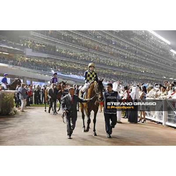 Dubai World Cup - Ryan Moore on Jakkalberry before the start of the Dubai Sheem Classic Dubai - Meydan racecourse 31st march 2012 ph.Stefano Grasso