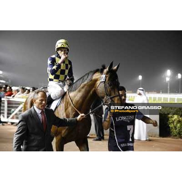 Dubai World Cup - Ryan Moore on Jakkalberry before the start of the Dubai Sheem Classic Dubai - Meydan racecourse 31st march 2012 ph.Stefano Grasso