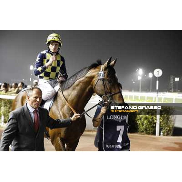 Dubai World Cup - Ryan Moore on Jakkalberry before the start of the Dubai Sheem Classic Dubai - Meydan racecourse 31st march 2012 ph.Stefano Grasso