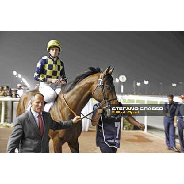 Dubai World Cup - Ryan Moore on Jakkalberry before the start of the Dubai Sheem Classic Dubai - Meydan racecourse 31st march 2012 ph.Stefano Grasso