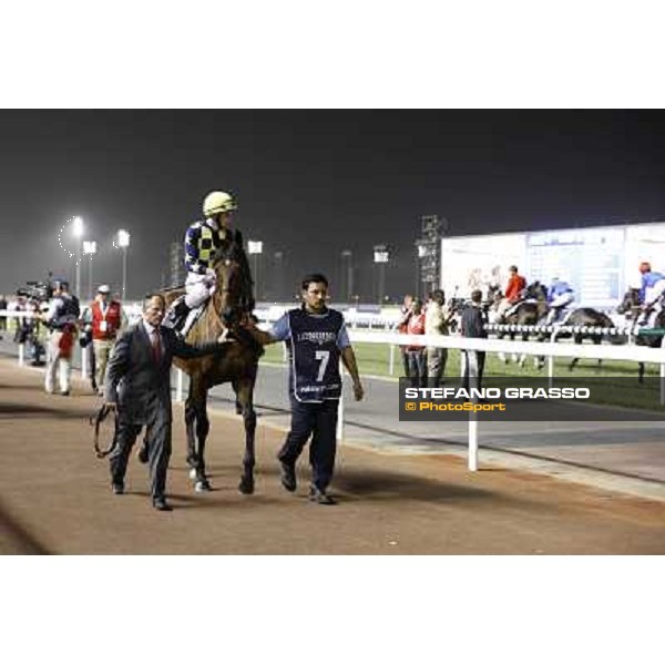 Dubai World Cup - Ryan Moore on Jakkalberry before the start of the Dubai Sheem Classic Dubai - Meydan racecourse 31st march 2012 ph.Stefano Grasso