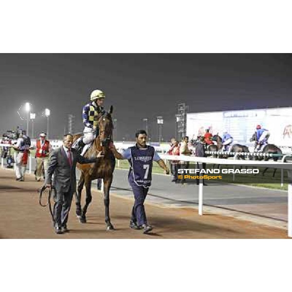 Dubai World Cup - Ryan Moore on Jakkalberry before the start of the Dubai Sheem Classic Dubai - Meydan racecourse 31st march 2012 ph.Stefano Grasso