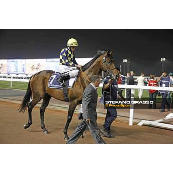 Dubai World Cup - Ryan Moore on Jakkalberry before the start of the Dubai Sheem Classic Dubai - Meydan racecourse 31st march 2012 ph.Stefano Grasso