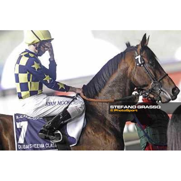 Dubai World Cup - Ryan Moore on Jakkalberry before the start of the Dubai Sheem Classic Dubai - Meydan racecourse 31st march 2012 ph.Stefano Grasso