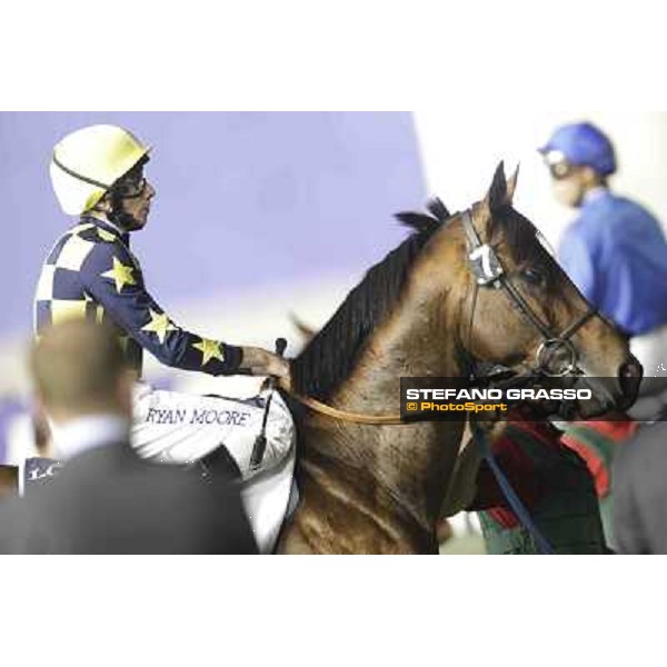 Dubai World Cup - Ryan Moore on Jakkalberry before the start of the Dubai Sheem Classic Dubai - Meydan racecourse 31st march 2012 ph.Stefano Grasso