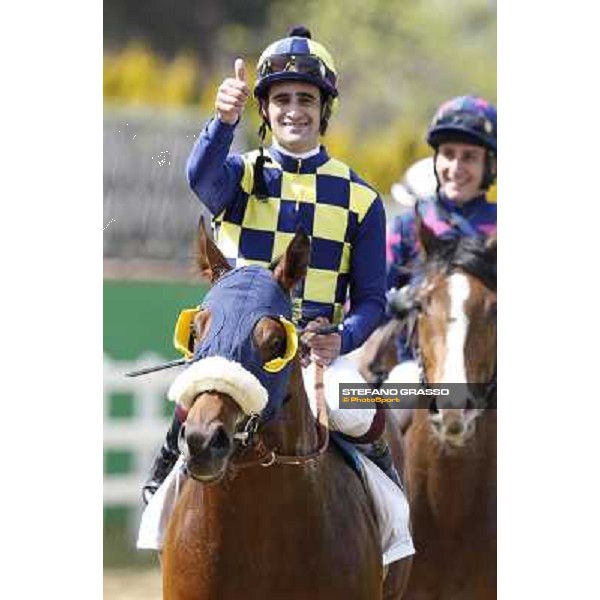 Fabio Branca on Touch of Luck wins the Premio Chiumvi Rome - Capannelle Racecourse, 6th april 2012 ph.Stefano Grasso