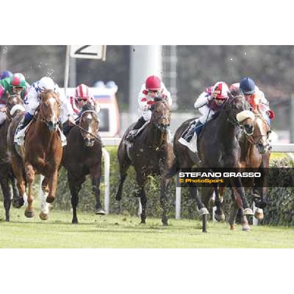 Fabio Branca on Airspace goes to win the Premio Le Moss Rome - Capannelle Racecourse, 6th april 2012 ph.Stefano Grasso