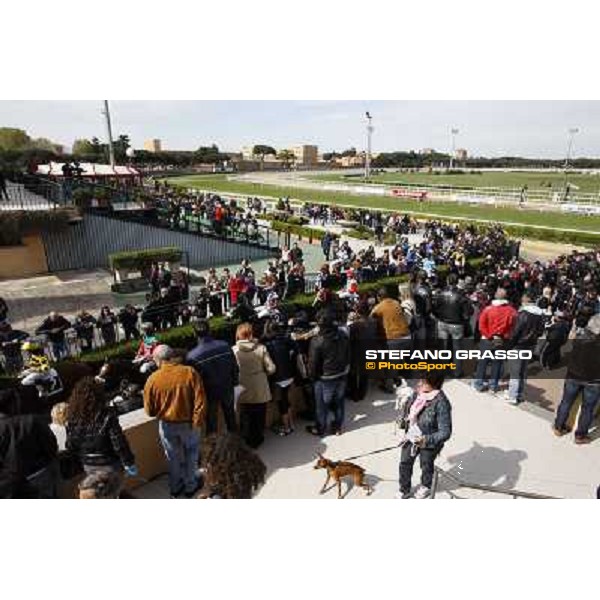 Racegoers at Capannelle racecourse Rome - Capannelle racecourse, 9th april 2012 photo Stefano Grasso