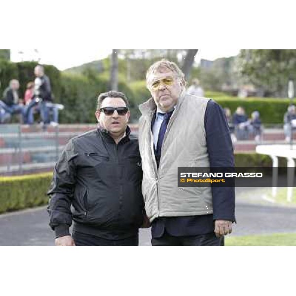 trainer Antonio Peraino and actor Maurizio Mattioli Rome - Capannelle racecourse, 9th april 2012 photo Stefano Grasso