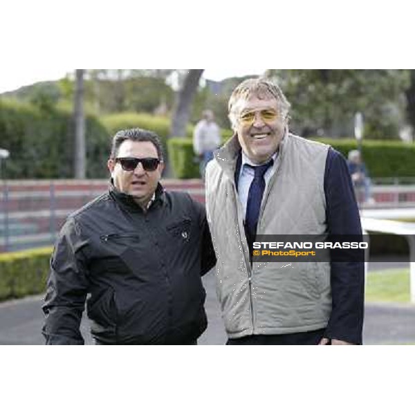 trainer Antonio Peraino and actor Maurizio Mattioli Rome - Capannelle racecourse, 9th april 2012 photo Stefano Grasso