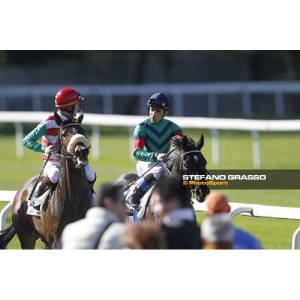 Fabio Branca on Last Night Show and Dario Vargiu on Killachy Loose Milano - San Siro galopp racecourse, 8th april 2012 photo Stefano Grasso