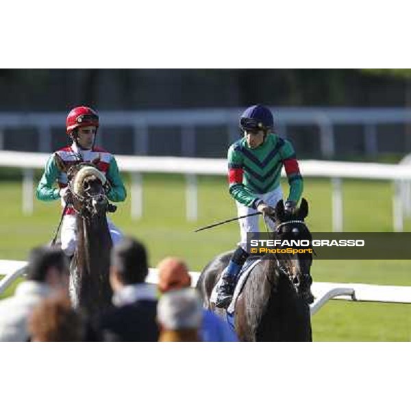 Fabio Branca on Last Night Show and Dario Vargiu on Killachy Loose Milano - San Siro galopp racecourse, 8th april 2012 photo Stefano Grasso