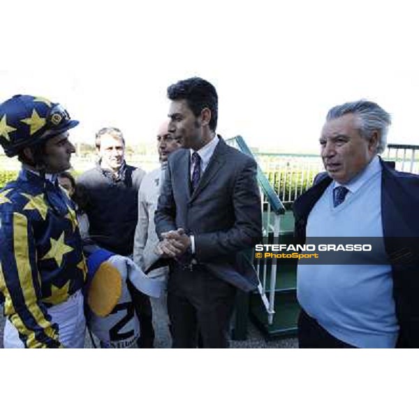 Fabio Branca with Alessandro and Giuseppe Botti Milano - San Siro galopp racecourse, 8th april 2012 photo Stefano Grasso