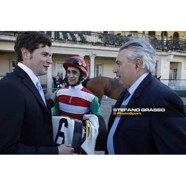 Stefano Botti with Fabio Branca and Giuseppe Botti Milano - San Siro galopp racecourse, 8th april 2012 photo Stefano Grasso