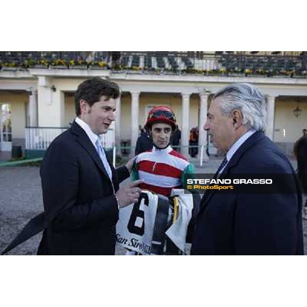 Stefano Botti with Fabio Branca and Giuseppe Botti Milano - San Siro galopp racecourse, 8th april 2012 photo Stefano Grasso