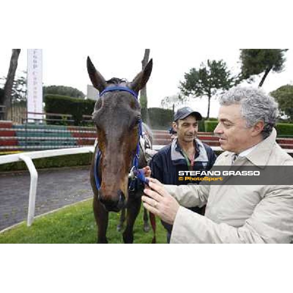 Andrea Scarpellini with Noble Hachy after winning the Premio Carlo Chiesa Rome - Capannelle racecourse, 15th april 2012 photo Stefano Grasso