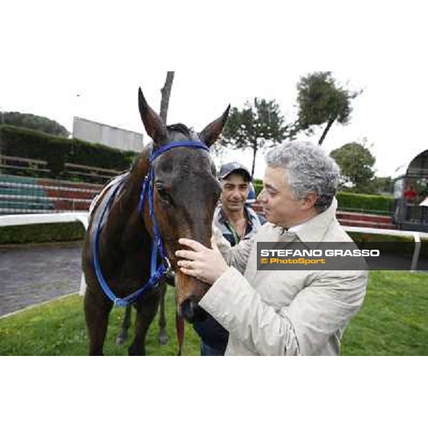 Andrea Scarpellini with Noble Hachy after winning the Premio Carlo Chiesa Rome - Capannelle racecourse, 15th april 2012 photo Stefano Grasso