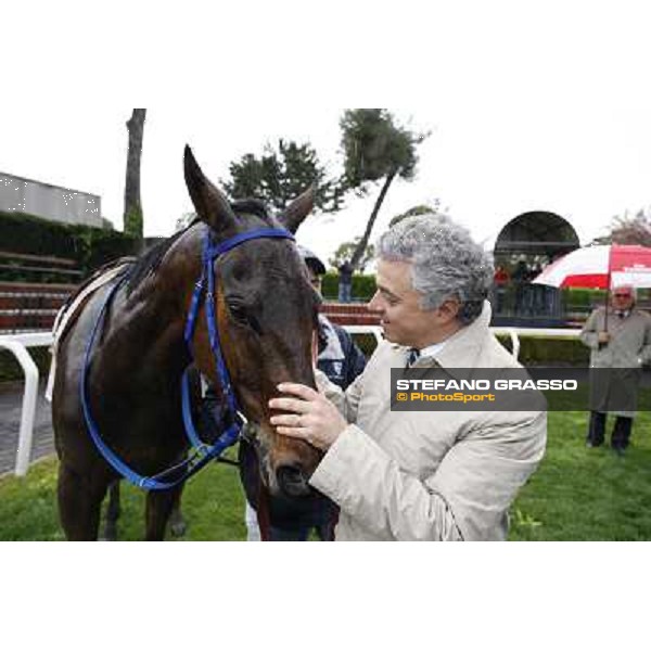 Andrea Scarpellini with Noble Hachy after winning the Premio Carlo Chiesa Rome - Capannelle racecourse, 15th april 2012 photo Stefano Grasso