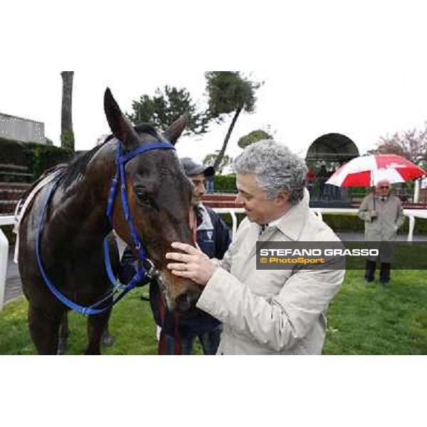 Andrea Scarpellini with Noble Hachy after winning the Premio Carlo Chiesa Rome - Capannelle racecourse, 15th april 2012 photo Stefano Grasso