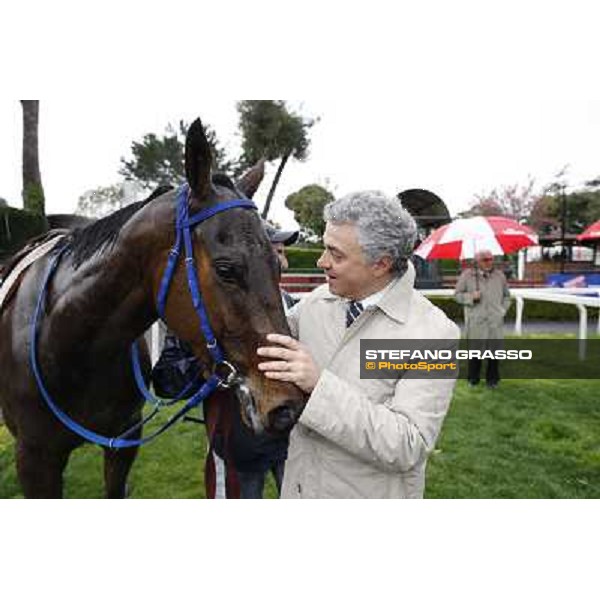 Andrea Scarpellini with Noble Hachy after winning the Premio Carlo Chiesa Rome - Capannelle racecourse, 15th april 2012 photo Stefano Grasso