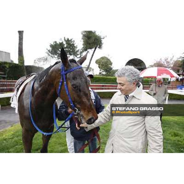 Andrea Scarpellini with Noble Hachy after winning the Premio Carlo Chiesa Rome - Capannelle racecourse, 15th april 2012 photo Stefano Grasso